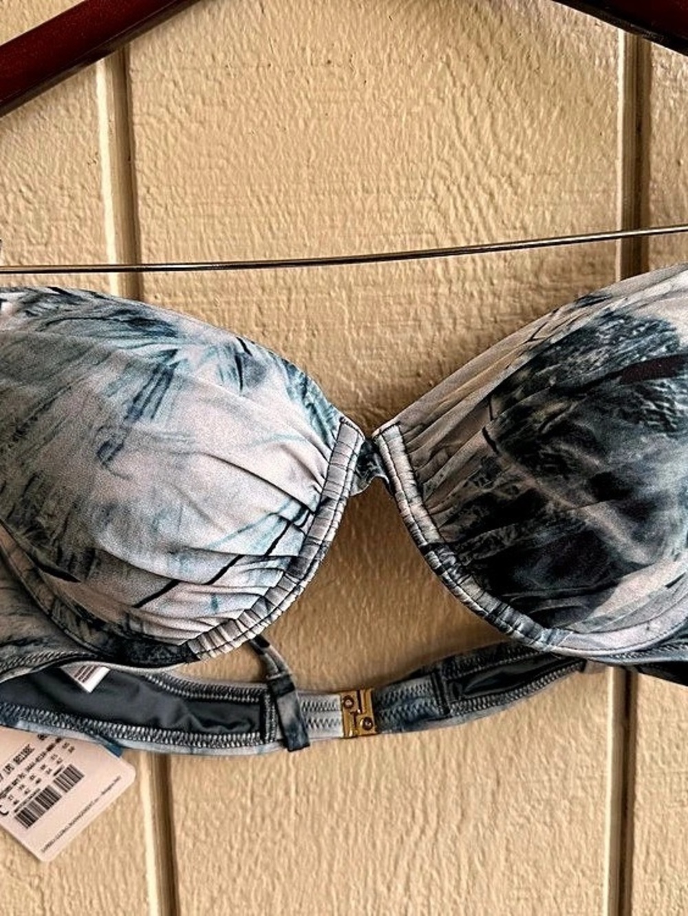 La Perla Mare Plus Bikini Top US 10 C Cup Blue Print NWT Swimwear